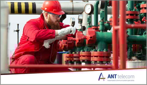 Maintenance worker doing routine work on gas lines  