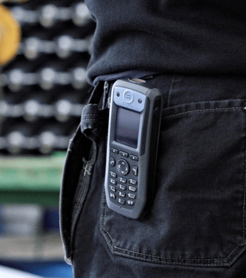 IP DECT handset on belt