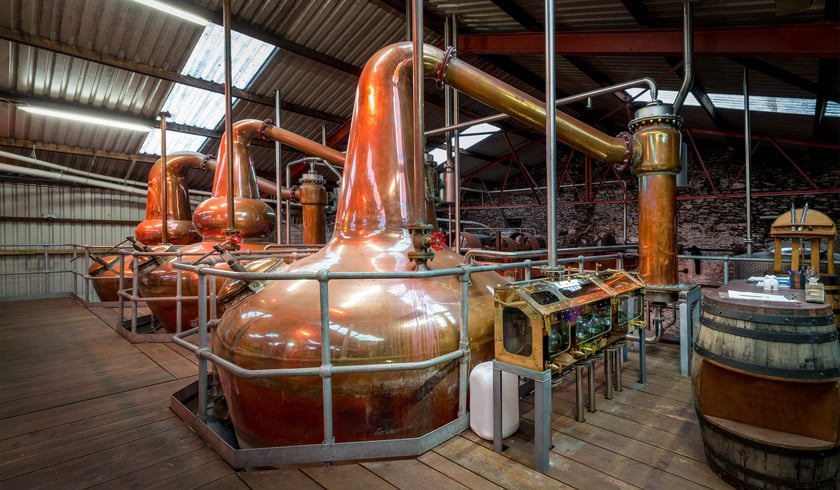 a still in a distillery