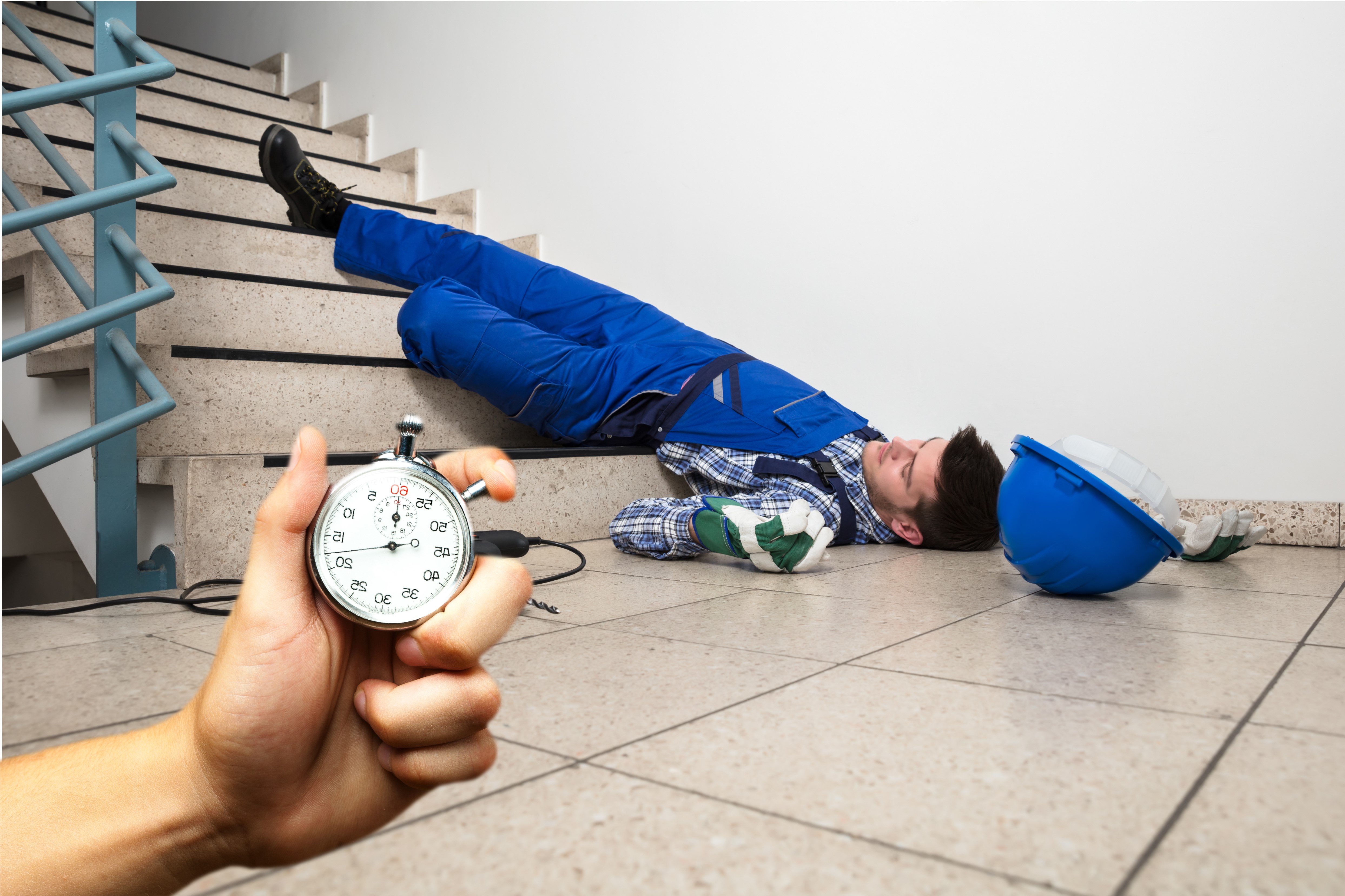 Unconcious Worker With Stopwatch